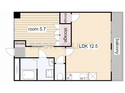 エムトゥルース(1LDK/2階)の間取り写真