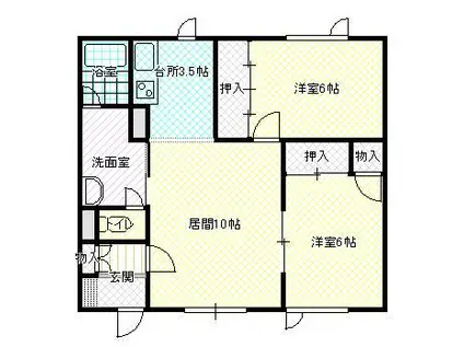 ハイツスズキB(2LDK/2階)の間取り写真