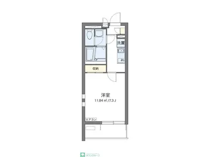 クレイノ善進本町(1K/1階)の間取り写真