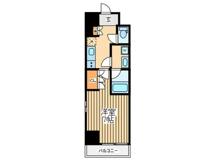 ティーエルアールレジデンス町田(1K/13階)の間取り写真