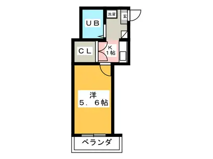 プレジオM(1K/3階)の間取り写真