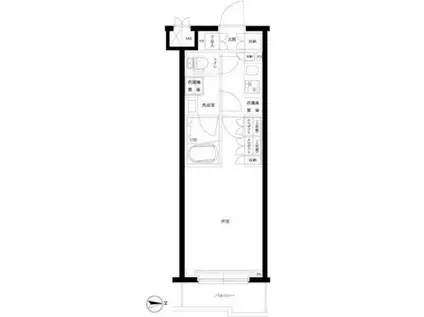 ルーブル川崎宮前平(1K/2階)の間取り写真