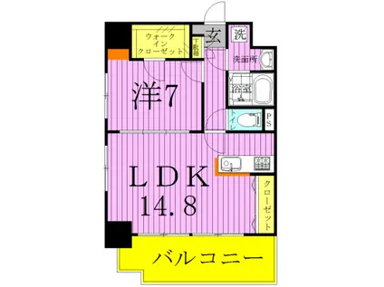 ART GRACE HILLアールグレイス ヒル(1LDK/13階)の間取り写真