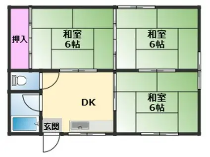 パシフィックメゾン伯太町(3DK/2階)の間取り写真