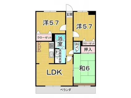 エクセル北篠(3LDK/2階)の間取り写真