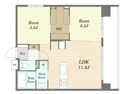 ART RESIDENCE IN MISATO CHO O(2LDK/9階)の間取り写真