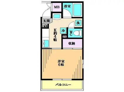 レスト三郎山(1K/1階)の間取り写真