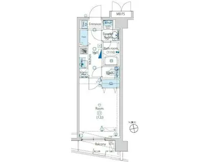 HYS上石神井(1K/4階)の間取り写真