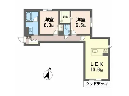 ラ メゾン クレール(2LDK/1階)の間取り写真