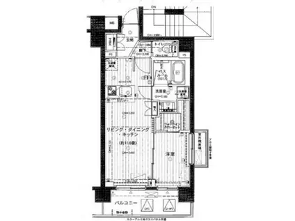 サットンアリビオ八王子(1LDK/3階)の間取り写真