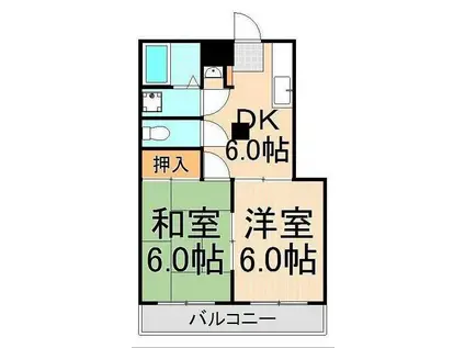 サカタビルディング(2DK/5階)の間取り写真