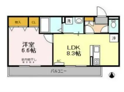 ブリリアンコート(1LDK/2階)の間取り写真
