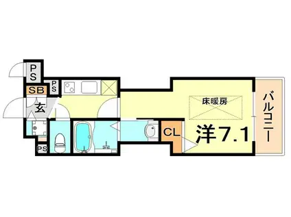 シャーメゾン 神戸(1K/8階)の間取り写真