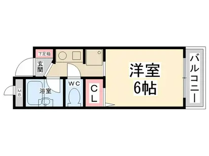 エスポワール川西(1K/2階)の間取り写真