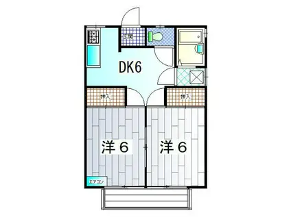 サニネスレジデンス(2DK/1階)の間取り写真