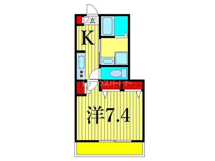 トロワリビエール(1K/2階)の間取り写真
