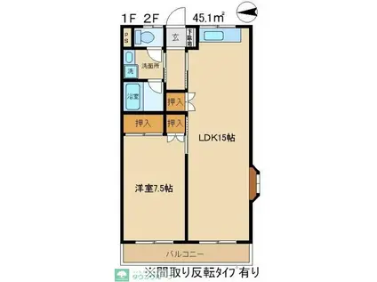 サンシャインIII(1LDK/2階)の間取り写真