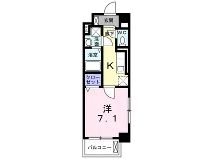ハッピーメゾン VI(1K/1階)の間取り写真