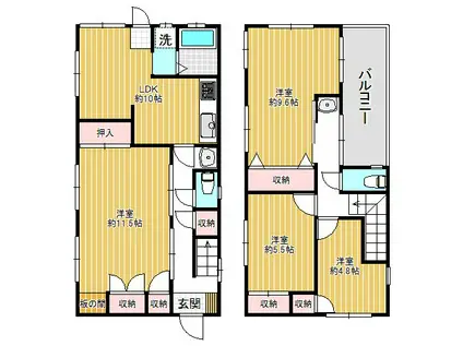安藤ビル(4LDK/2階)の間取り写真