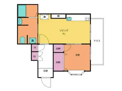 カーサリリオ(1LDK/1階)の間取り写真