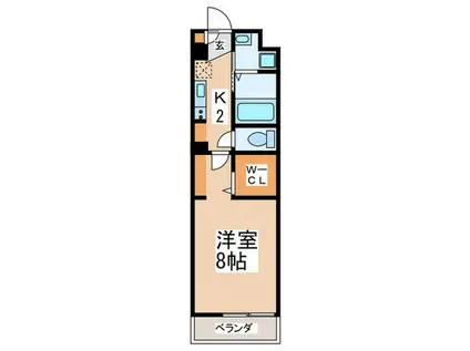 ブランミュール町田(1K/2階)の間取り写真