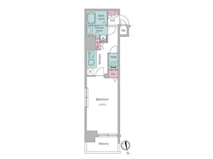 レジディア銀座東(1K/6階)の間取り写真