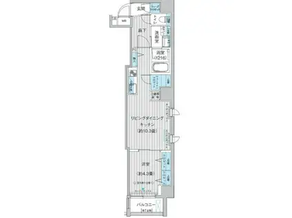 クリスタルパレス蒲西(1LDK/8階)の間取り写真