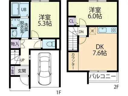 GENTRY III番館(2DK/1階)の間取り写真