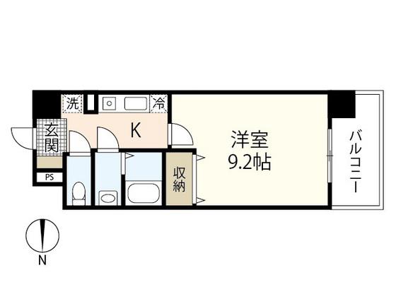 第23友建ビル(1K/8階)の間取り写真