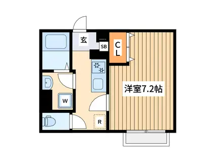 イクシオ子母口(1K/1階)の間取り写真