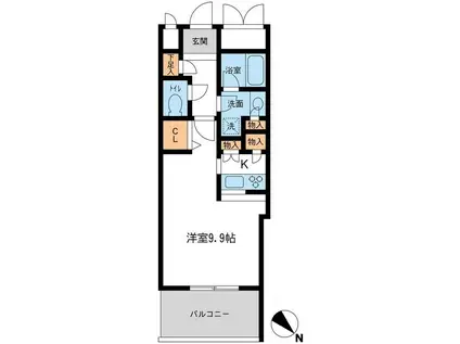 メトロタワー山下町(1K/6階)の間取り写真