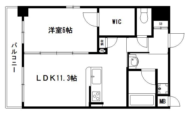 TISSAGE塩小路(1LDK/4階)の間取り写真