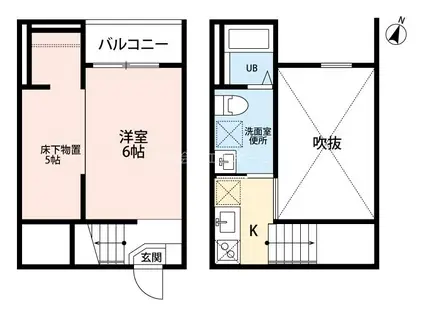 REXZY AOSHI(1K/2階)の間取り写真