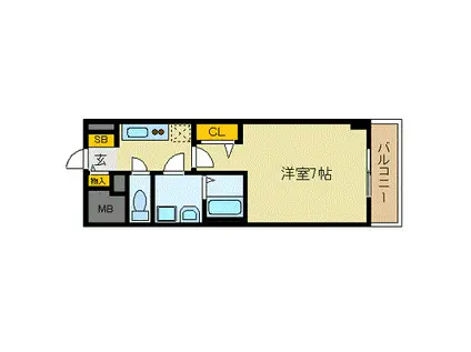 プレサンス丸の内レジデンスII(1K/3階)の間取り写真