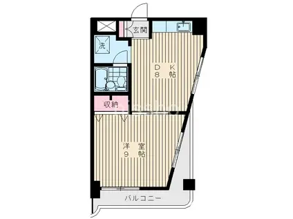 ビューハイツ大野(1DK/7階)の間取り写真