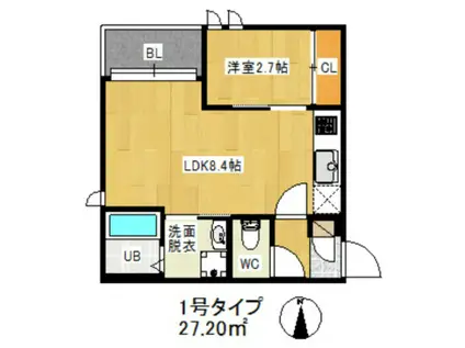 アールスマート井尻(1LDK/3階)の間取り写真