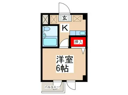 グレイシャス国立(1K/3階)の間取り写真