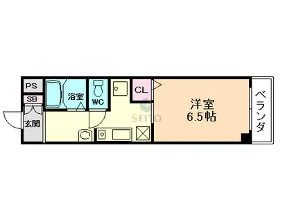 パークサイドコート(1K/5階)の間取り写真