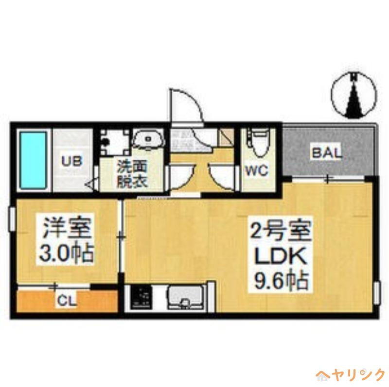 REGALEST 名西(1LDK/1階)の間取り写真