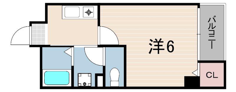 シロハイヌ尼崎2(1K/8階)の間取り写真