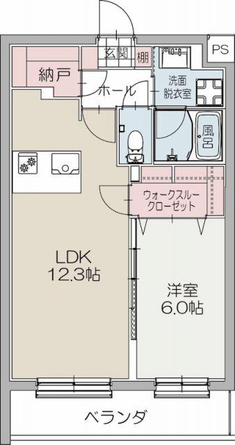 KREIS BURG(1LDK/3階)の間取り写真