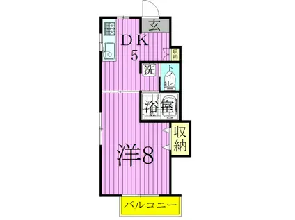 マイルーム藤V(1DK/1階)の間取り写真