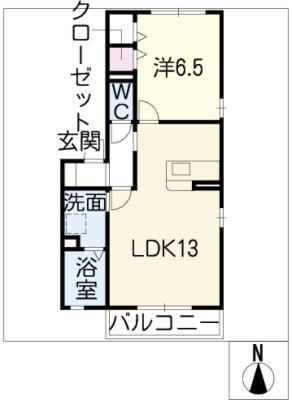 シャンポール(1LDK/1階)の間取り写真