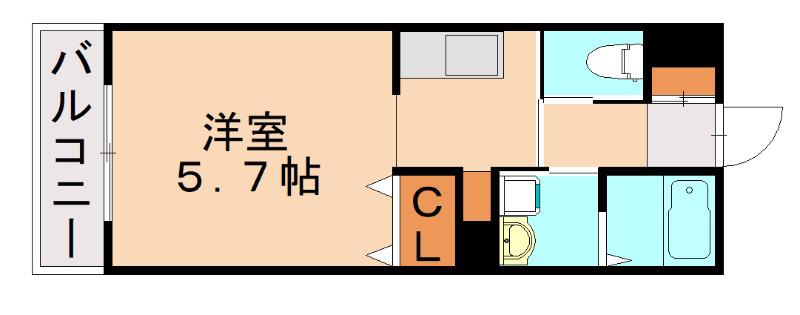エミール白木原(1K/1階)の間取り写真