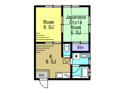 グリーンハイツ金池(2DK/2階)の間取り写真