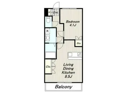 アースガーデン(1LDK/1階)の間取り写真