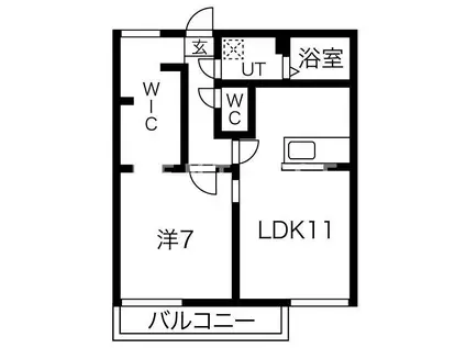 SHA MAISON HYGGE I(1LDK/2階)の間取り写真