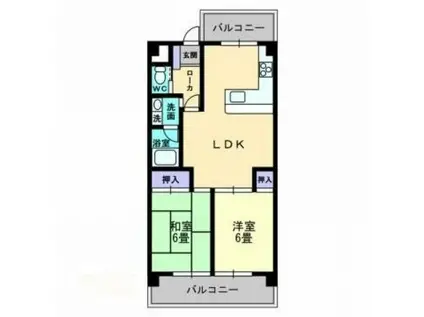 モアガーデンII(2LDK/3階)の間取り写真