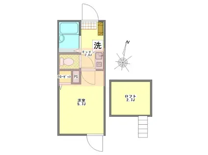 フォレストテラス扇大橋(1K/3階)の間取り写真