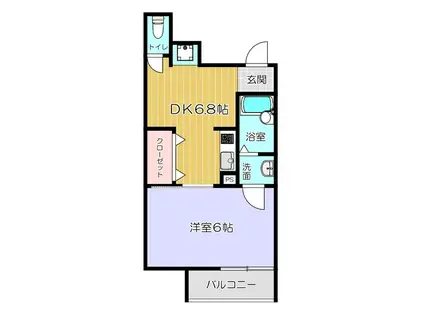 ニューライフ赤坂(1DK/5階)の間取り写真